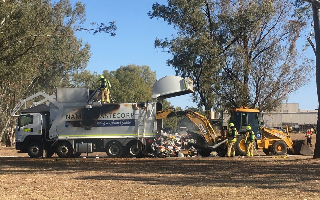 Hot trash – garbage truck on fire