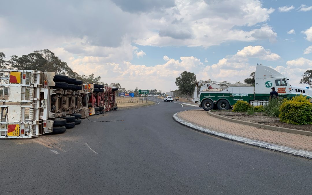 No one injured in semi trailer rollover