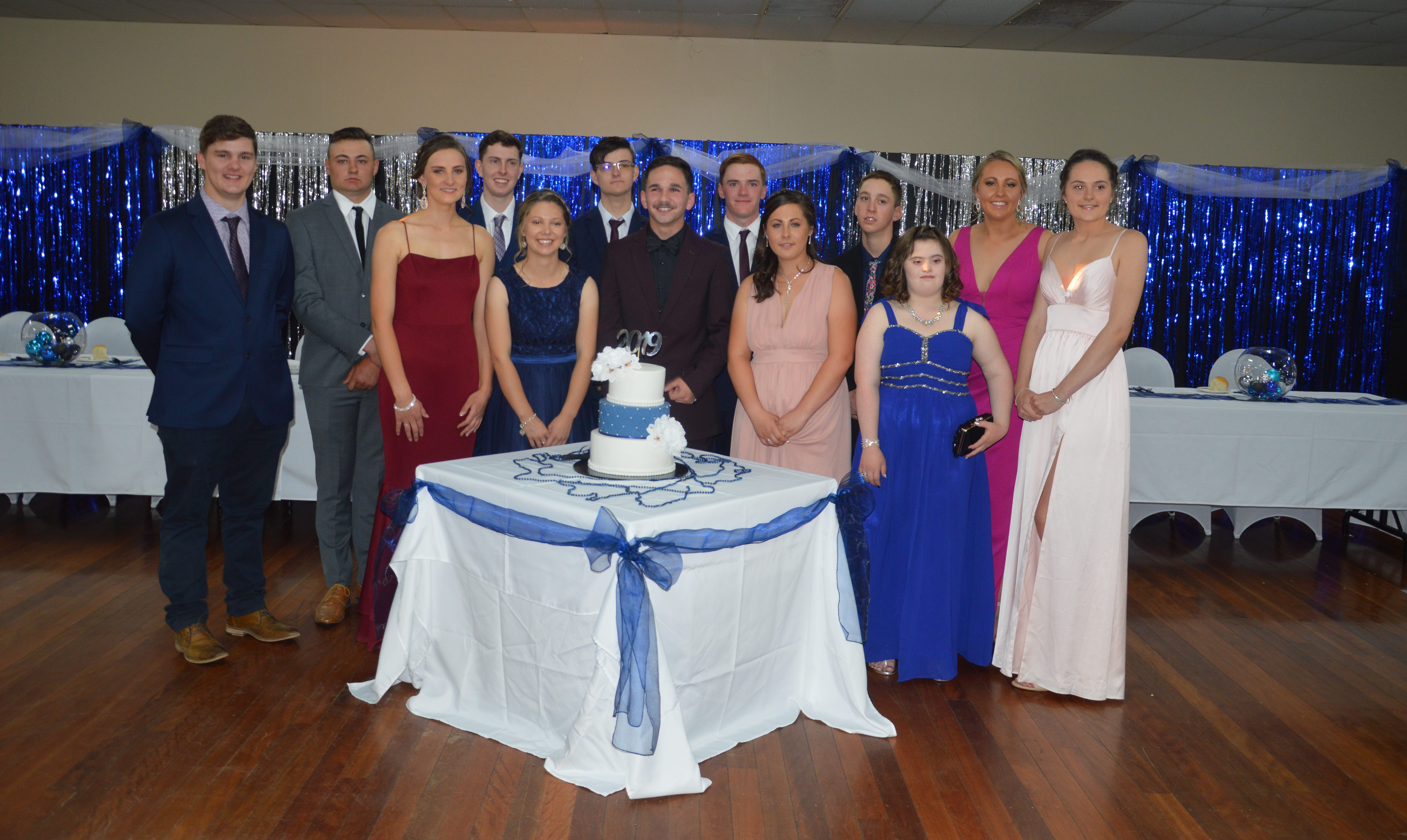 Wee Waa High School’s class of 2019 at their year 12 high school formal, Saturday November 16. Pictured, Charles Young, TJ Wright, Noah Platt, Rhys Pffer, Harry Pattison, Sam Galagher, Caitlyn Galagher and Cait Downes, front, Sarah Stanfield, Emily Shearin, Lachlan Trindall, N’Kayla Gaydon and Elizabeth Horne.