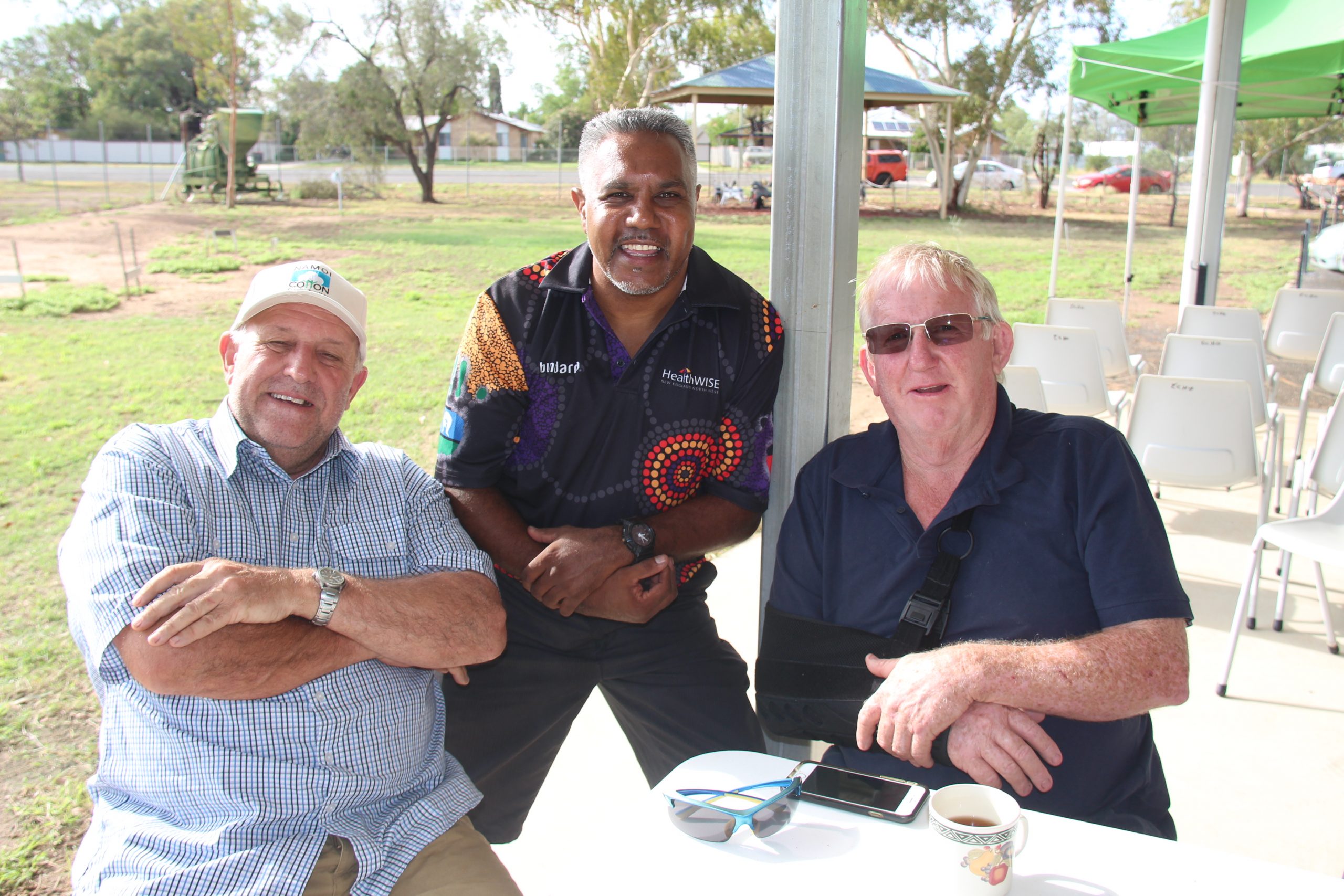 James Woodrow, Clifford Toomey and Terry Melton. Mr Toomey started proceedings by delivering a Welcome to Country and Acknowledgement of Country.