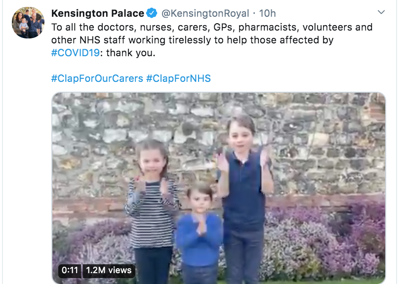 VIDEO: Young royals join ‘Clap for Carers’ event to cheer on health workers and volunteers
