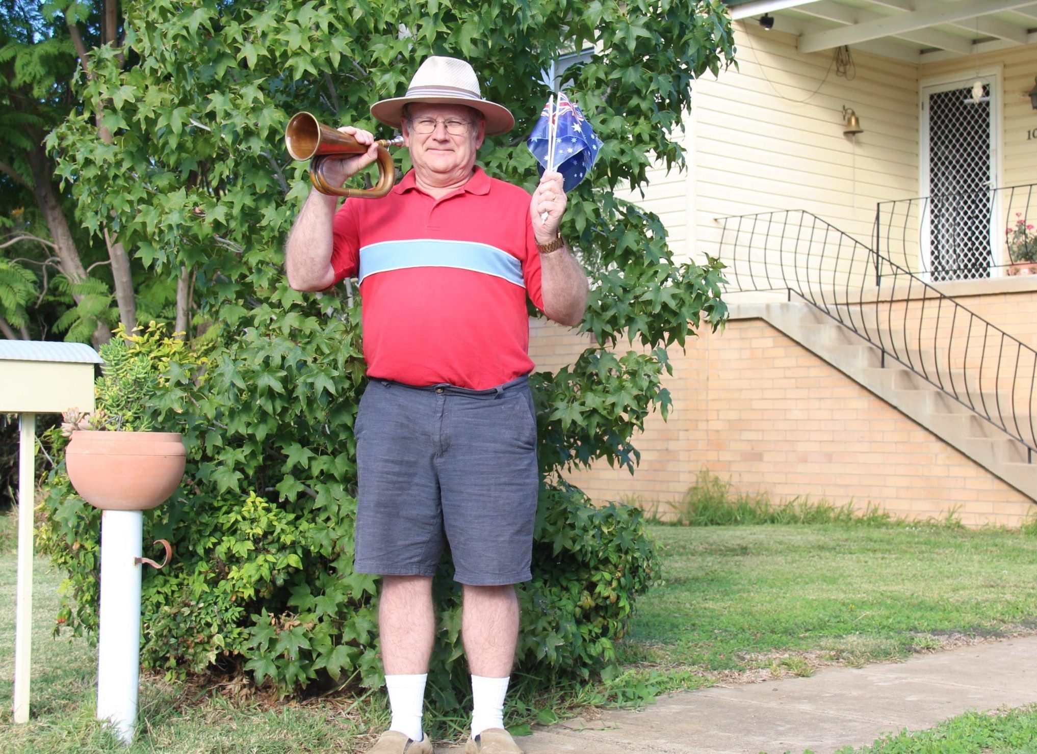 Bugler Peter Carrett has played at Wee Waa Anzac Day ceremonies for close to 40 years. 