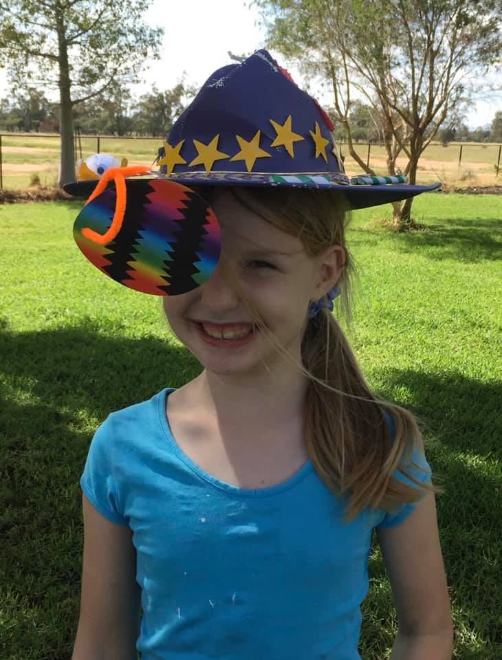 Pilliga Public school student Claire joined her classmates by sending in a photo of her Easter hat creation.