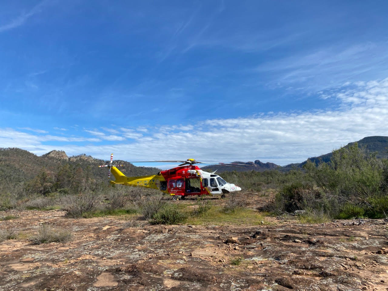 Westpac Rescue Helicopter was called to Waa Gorge on Monday after a rock climber fell.