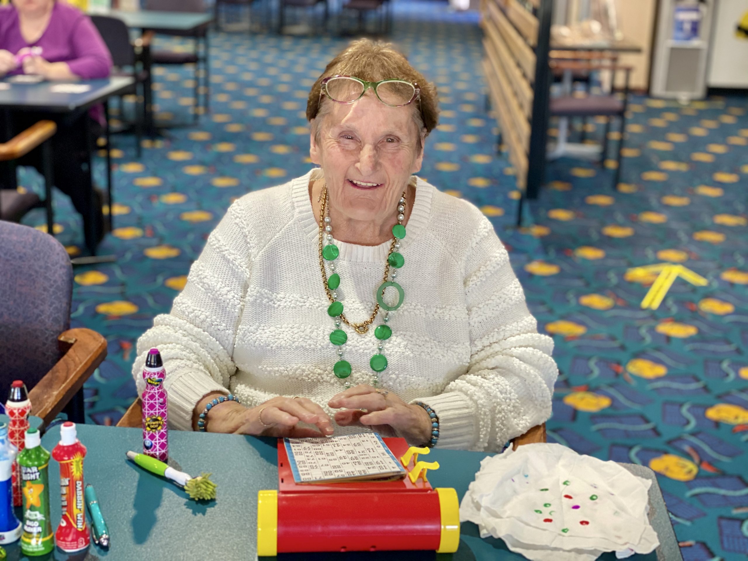 Blenda McFarlane was pleased to be back playing bingo on Friday.