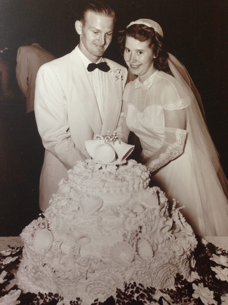 Frank and Norma Hadley celebrated their 70th wedding anniversary recently at a special morning tea with family and friends. The Hadleys were married on July 22,1950 in Merced, California. The couple are pictured here with their magnificent wedding cake.