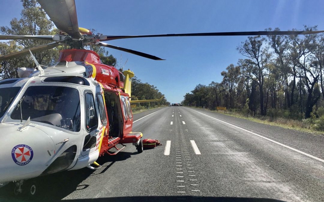 Rescue helicopter called to Newell Highway crash