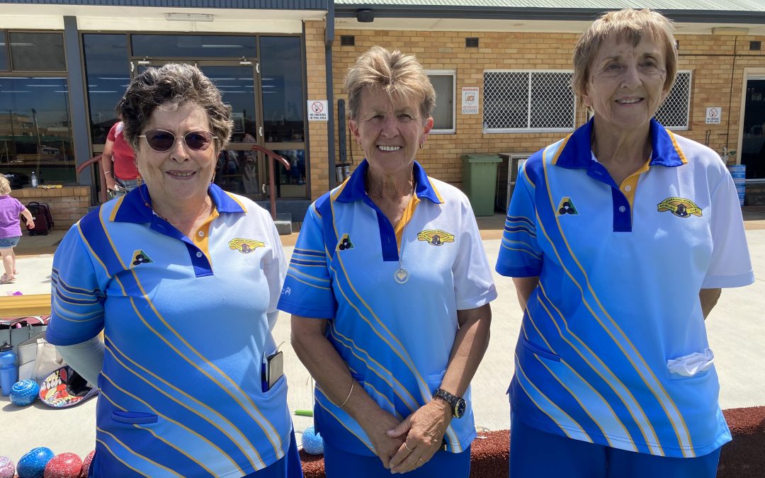 Glennis, Di and Cecile win Narrabri Women’s Bowling Club’s Triples decider