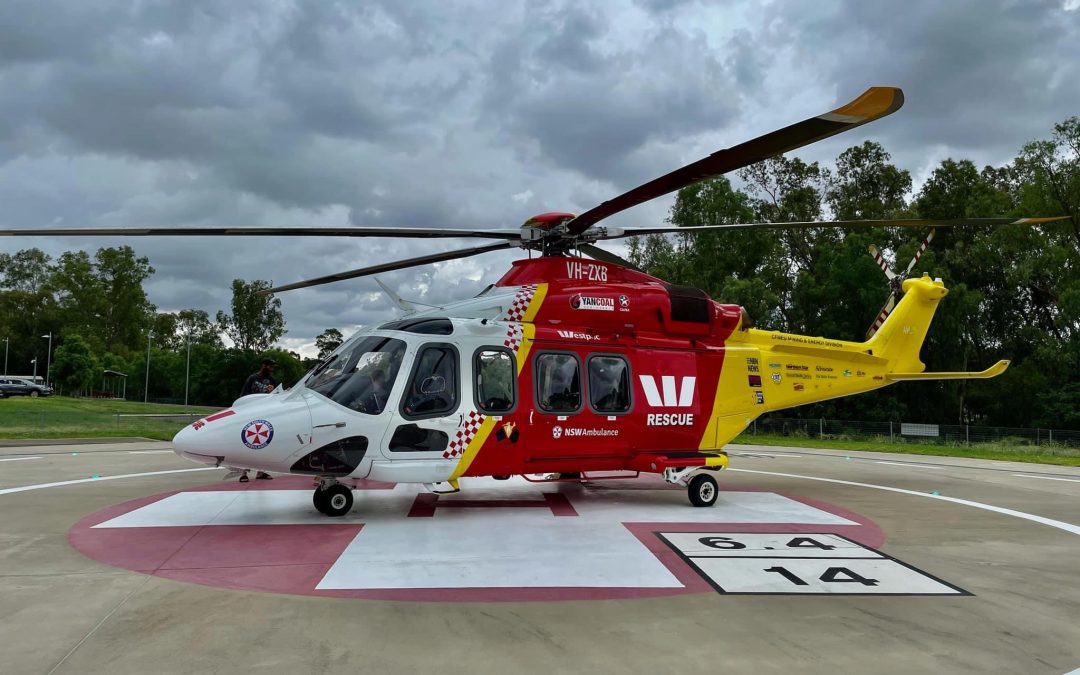 Westpac Rescue Helicopter tasked to carry out urgent medical retrieval from Narrabri Hospital