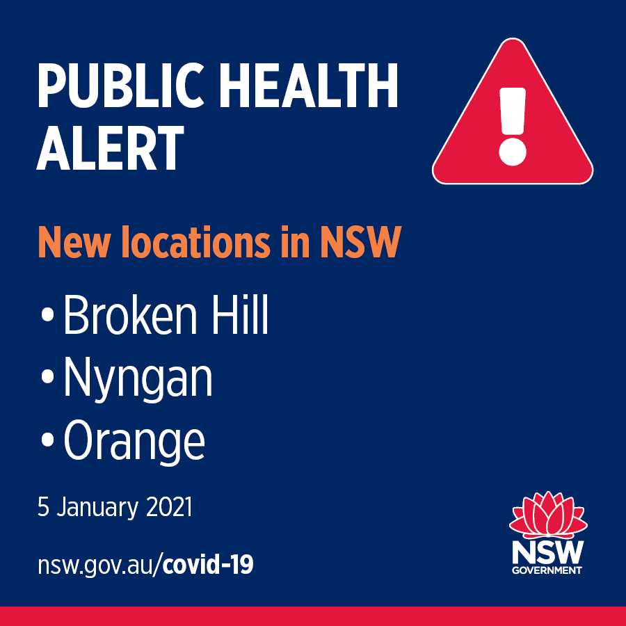 NSW Health notified of venues visited by a confirmed case of COVID-19 in western NSW