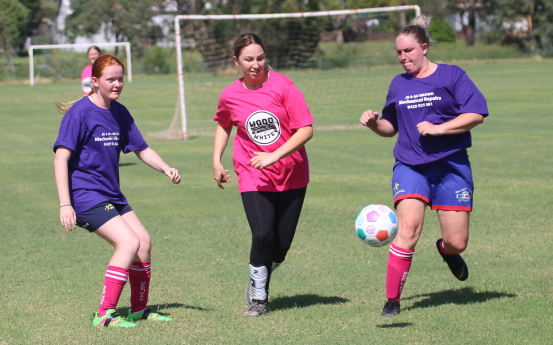 Namoi region ladies show off their skills at soccer gala day