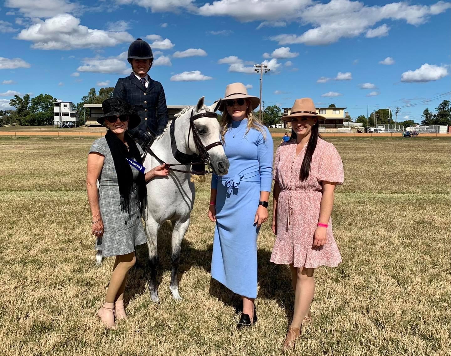 Supreme AHSHA of the show was awarded to Sophie Clift on Mcarthurparc Etched in Silver. She is with judges Catherine Mills, Katrina Gorman and Nadine Finney.
