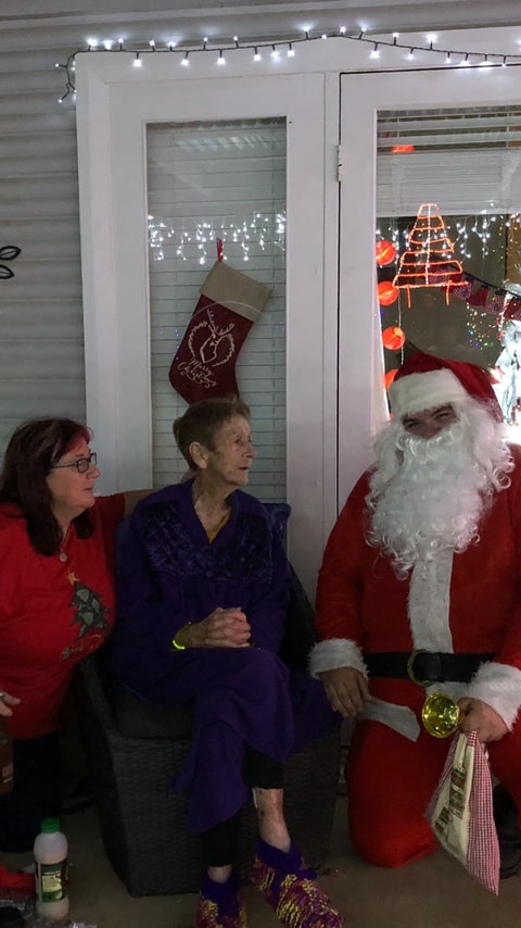 Jenny Wilson with her mum Shirley Browning with a special visitor.