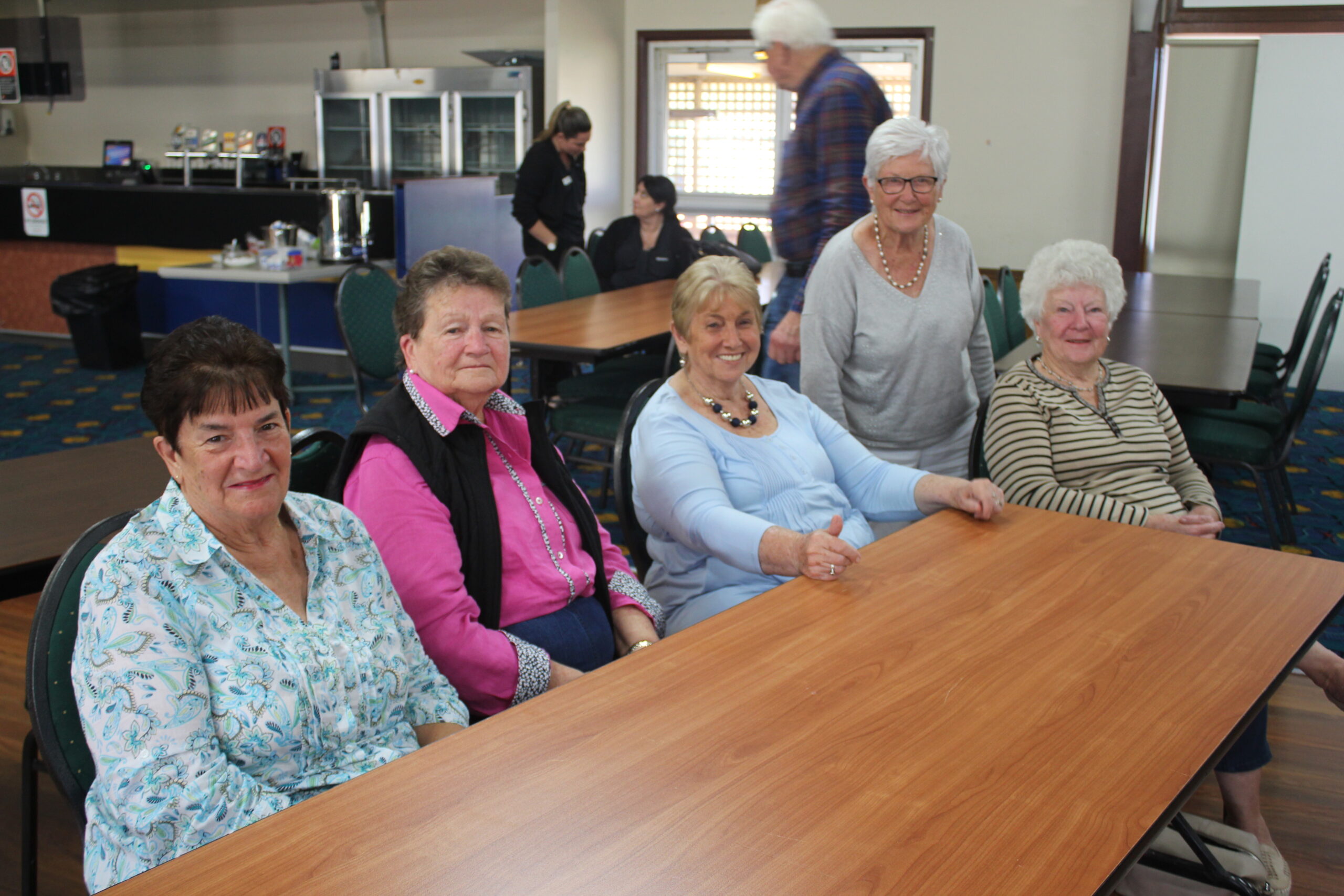 Judy Smith, Ev Horne, Bev Hardy, Helen Parr and Dennise Horne at the Whiddon Group information session on May 11.