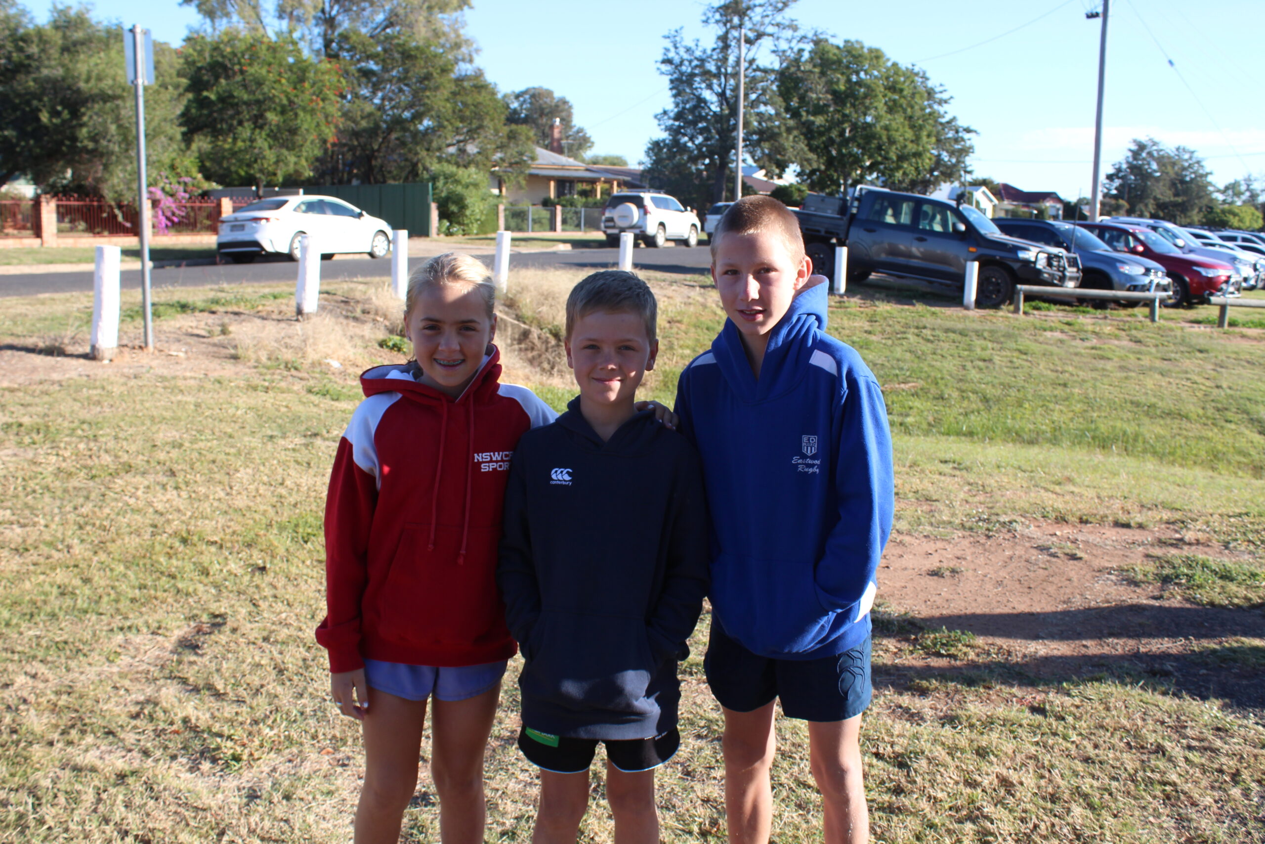 Emily and Charlie Croker with Baxter Dalton.