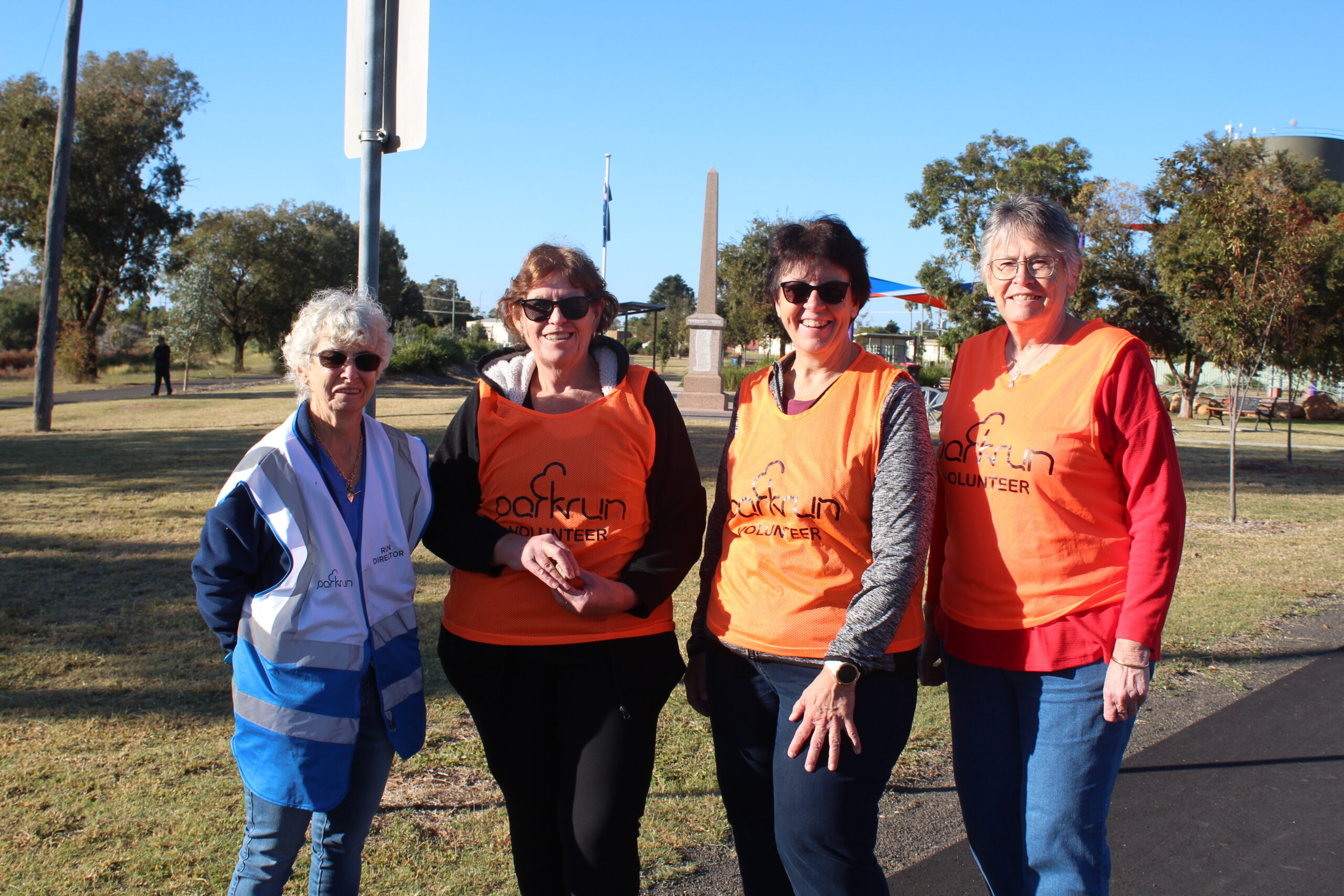 parkrun volunteers: Joan Griffiths, Lyn Stanford, Sue Kennedy and Jenny Gordon.