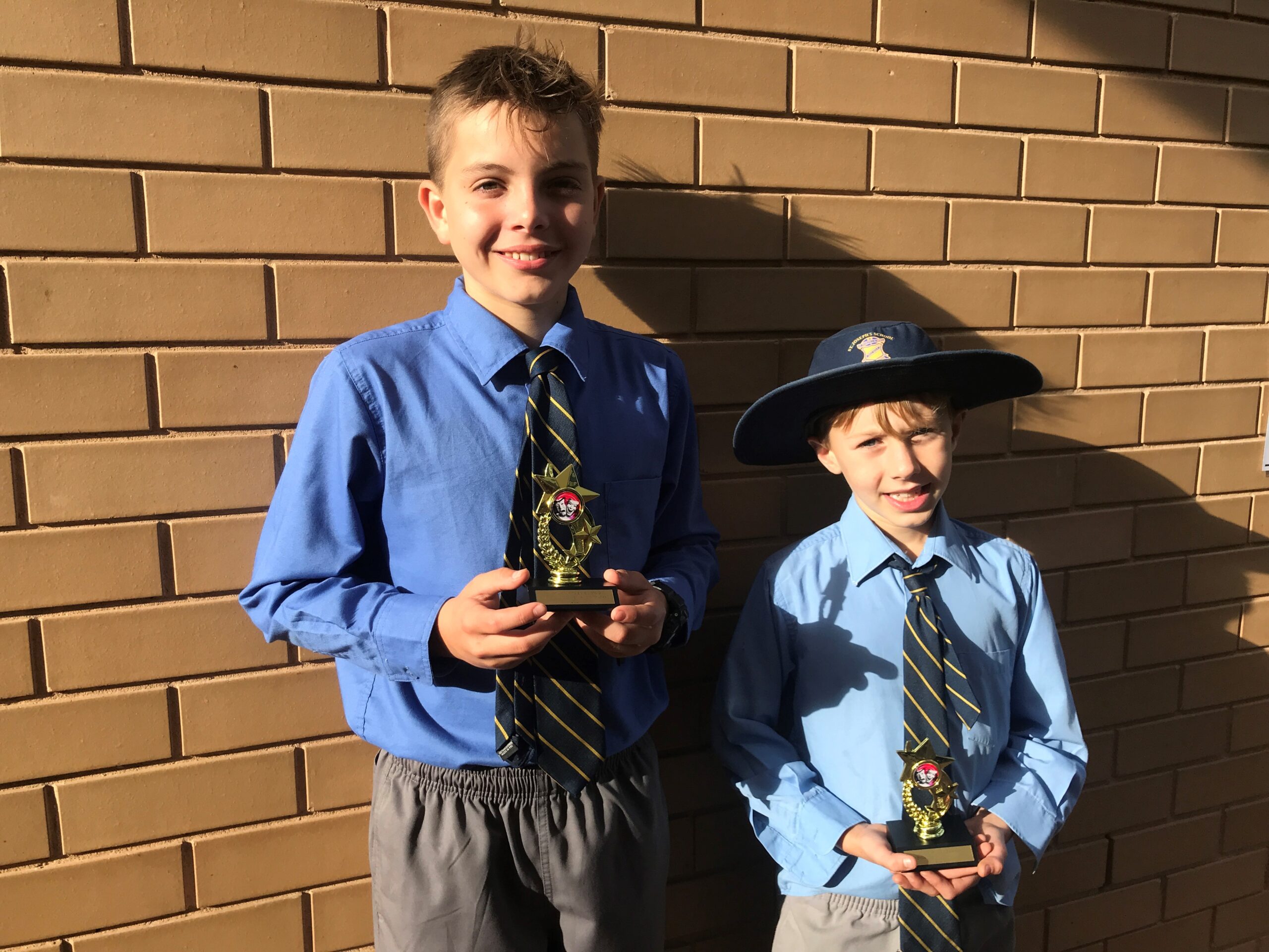 Max Vogel (senior encouragement award for speech winner) and Campbell Collett (junior encouragement award for speech winner).