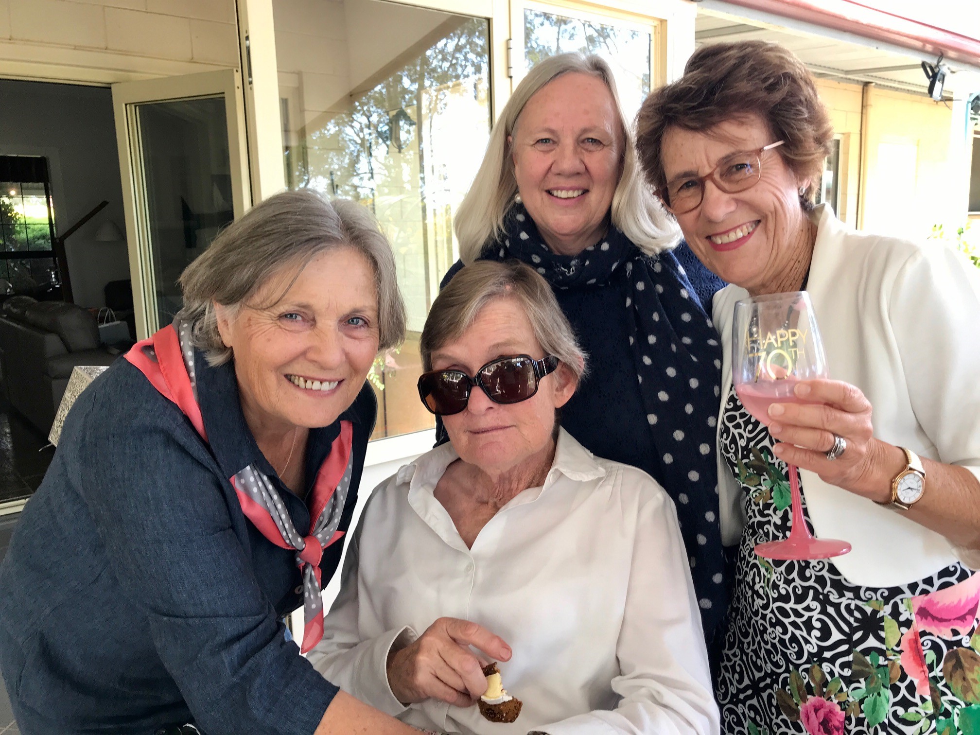 Hostess at the Bethungra Belles party Georgie Murray with Jill Ison, Lynda George and Jacqui Warnock.