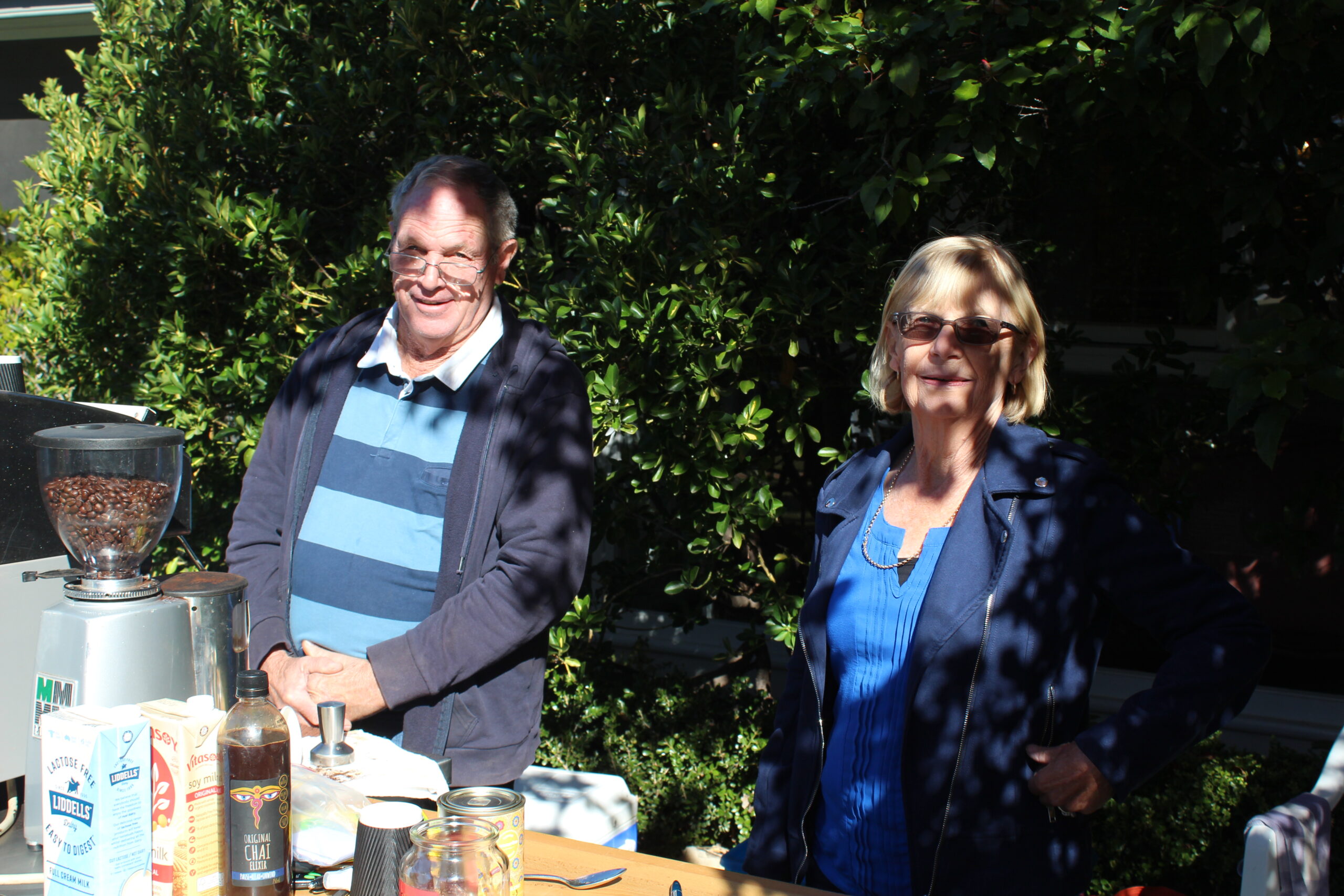 John and Janey Duncombe at their coffee stall, Dunken Beans.