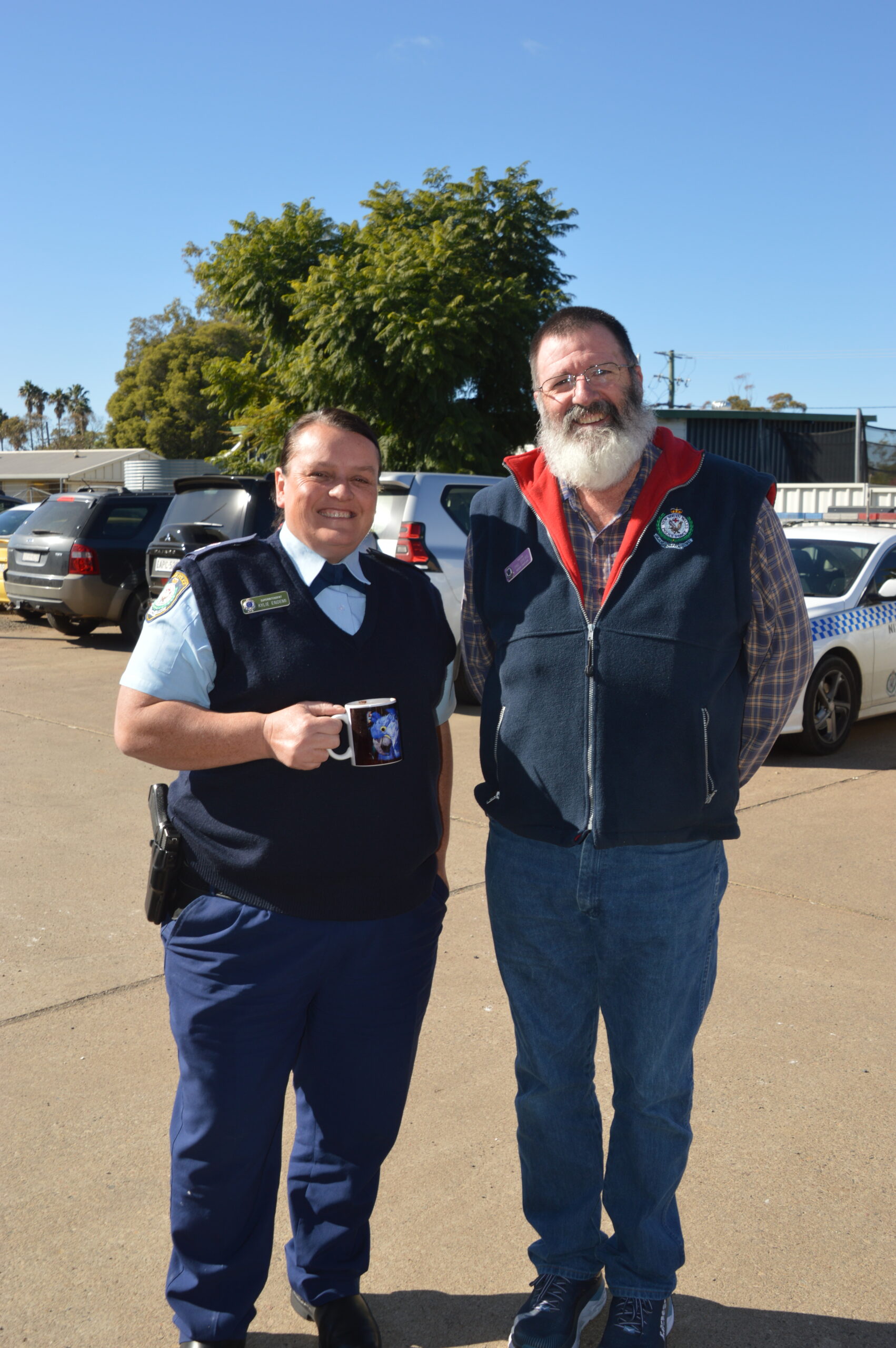 Superintendent Kylie Endemi and Pastor Phil Speirs at the biggest morning tea held at Narrrabri Police Station recently.