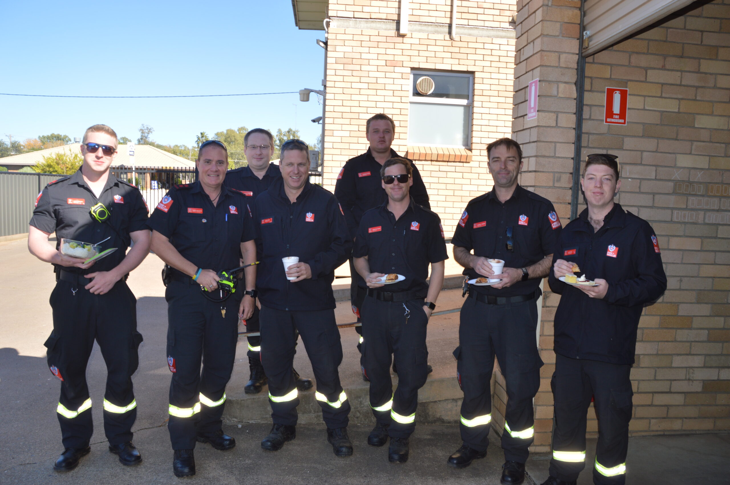 Back, Peter Harvey, Cemeron Crown, front, Luke Morgan, Shane Bradford, Jake Ford, Brenton Ward, Darrell Tiemens and Lee Rich.
