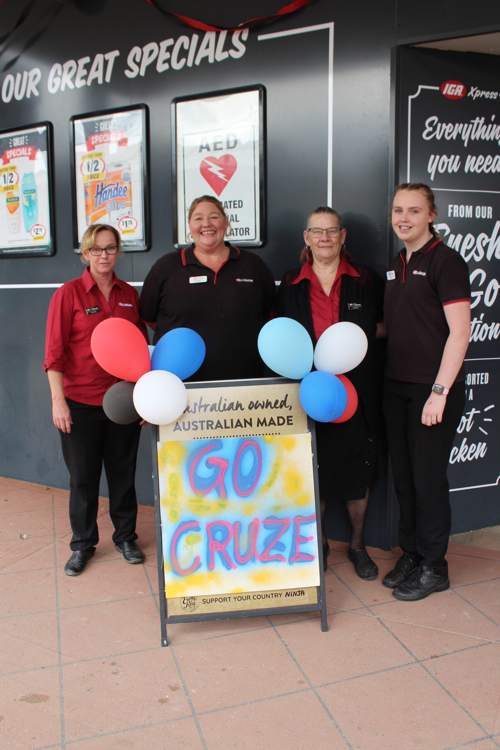 Support from Boggabri IGA staff, Jeanice Turner, Rachel Crowley, Patricia Crawford and Julia Guest.