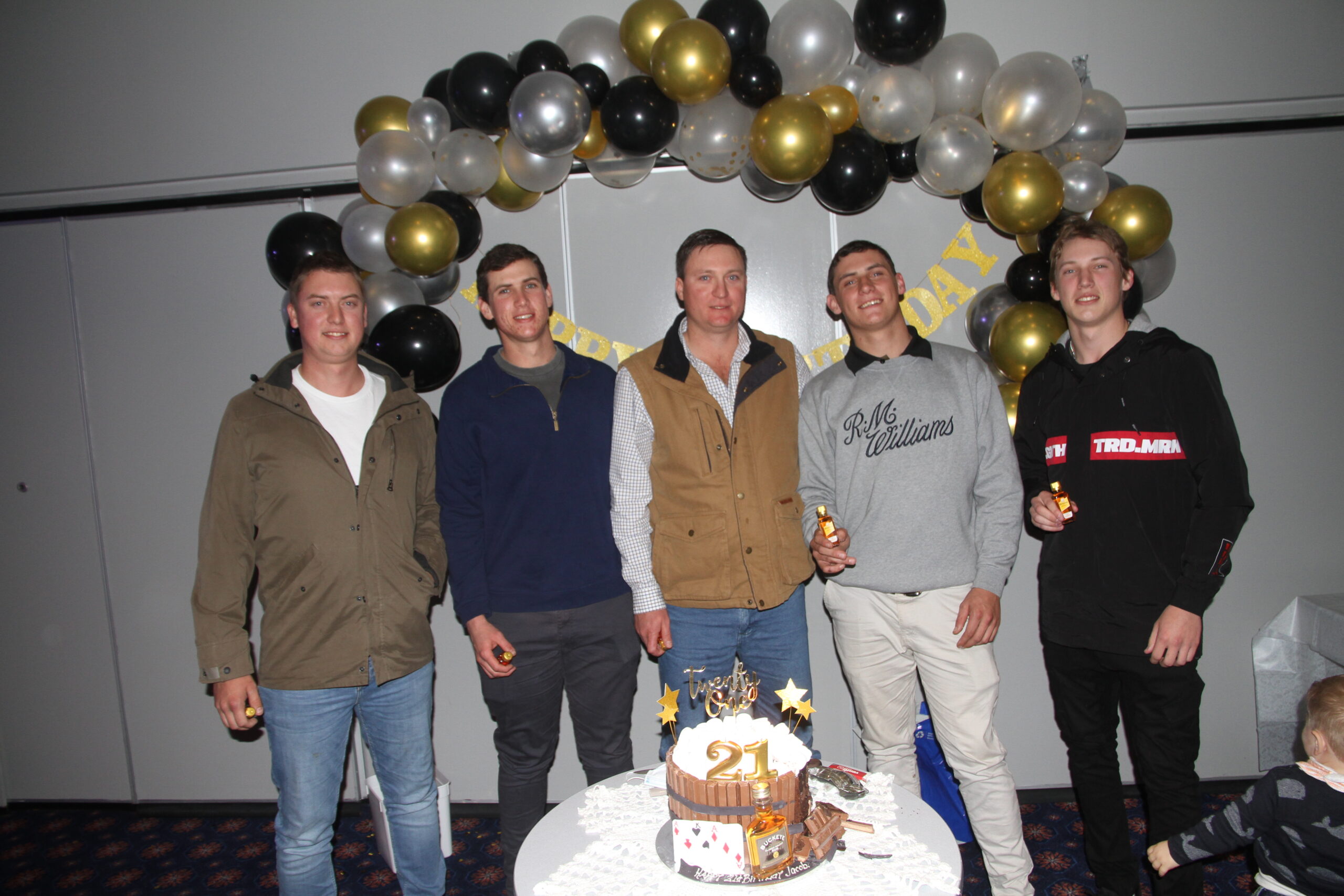 Jacob with his brothers, Jono and Jordan Druce, Dion Morris, Jacob and Jesse Druce.