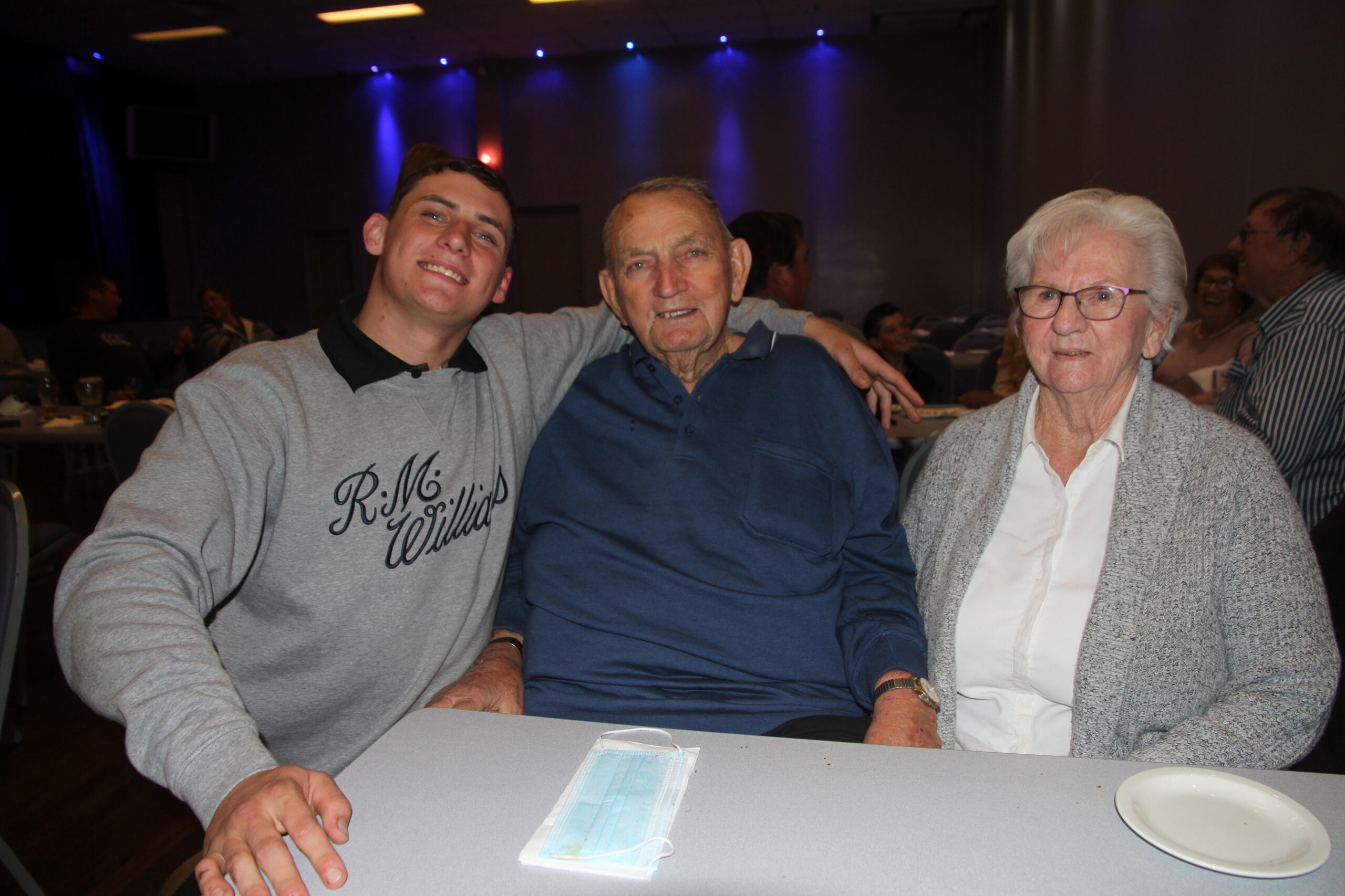 Jacob Druce with grandparents Mac and Sue Dickinson.