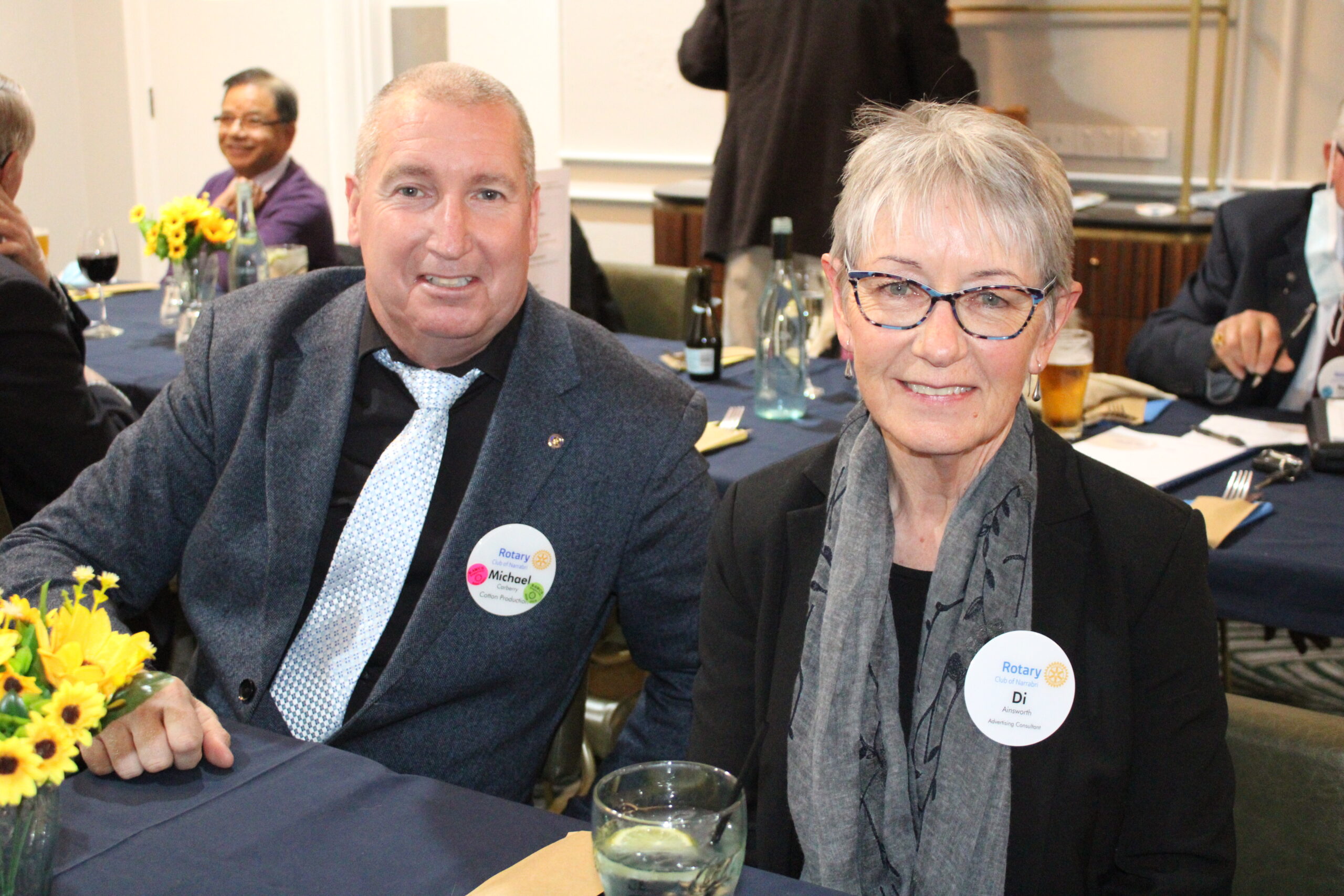 Rotarians Mike Carberry and Di Ainsworth.