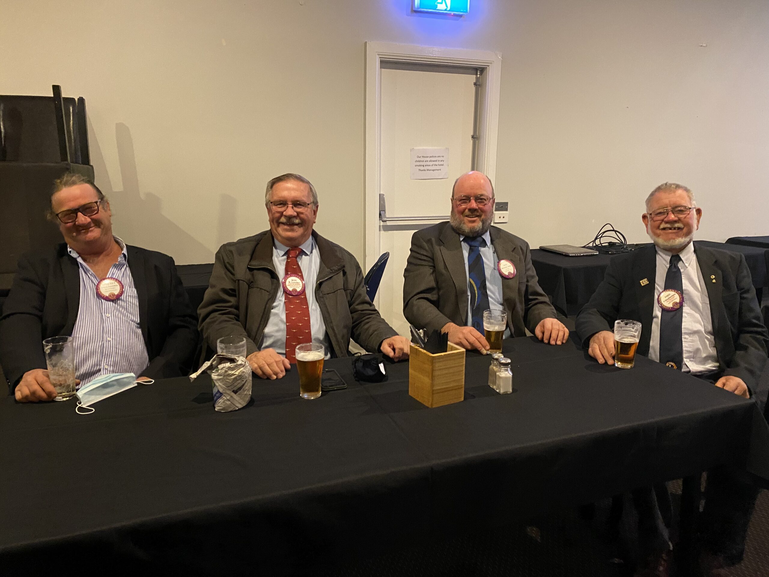 David Johnston, Ron Lowder, Rod Onus and Fred Shepherdson enjoying a drink at the ceremony held at the Imperial Hotel.