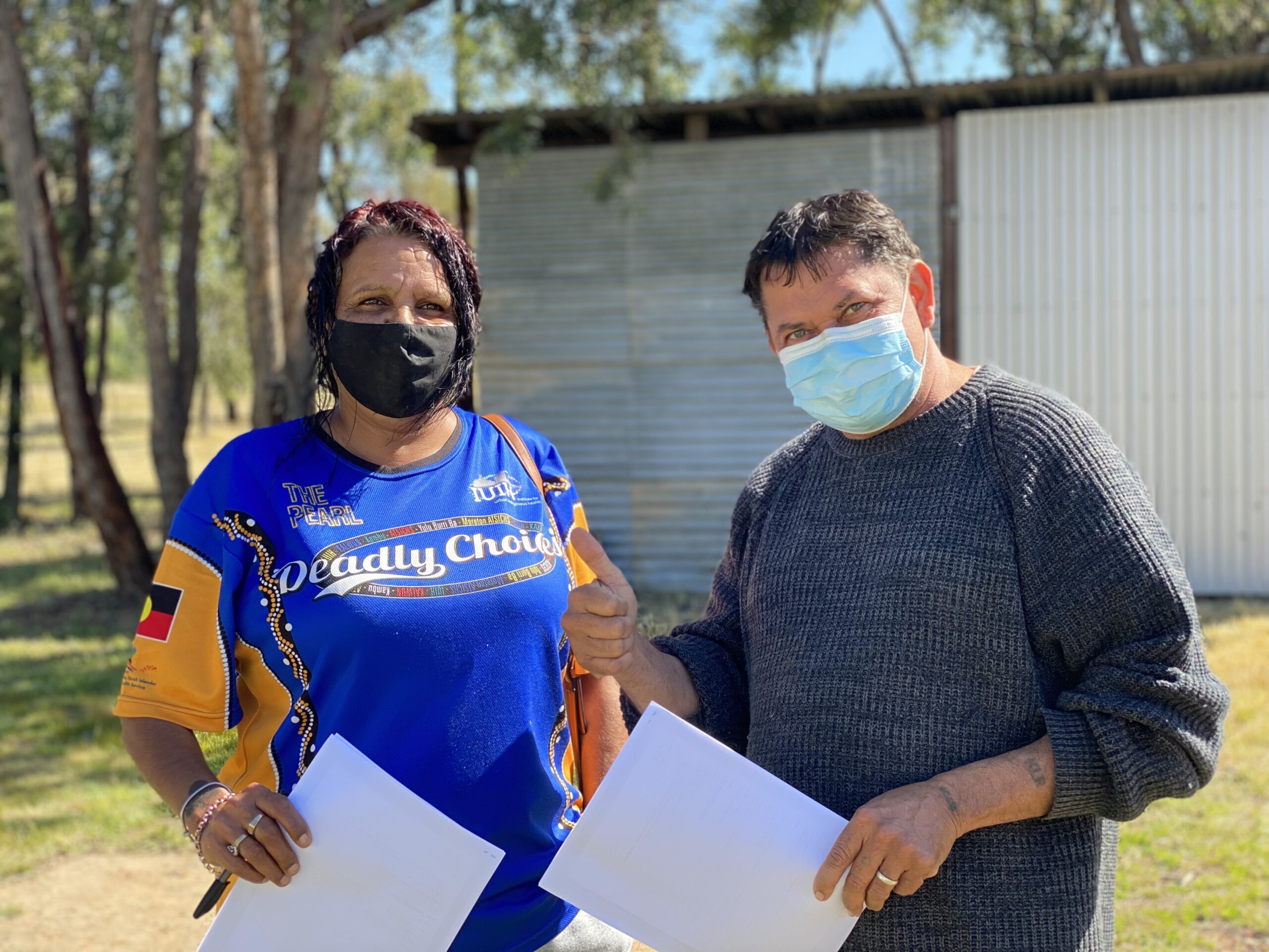 Delphine and Robert Ryan at the Pilliga clinic