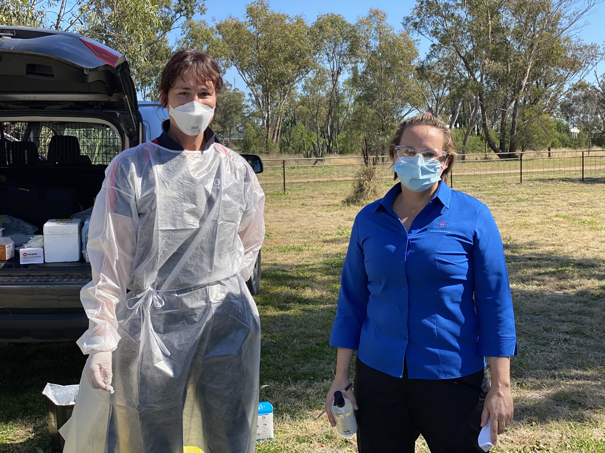 Royal Flying Doctor Service senior medical officer Sally Loughnan and RFDS governance manager Tabitha Jones at the Pilliga clinic.