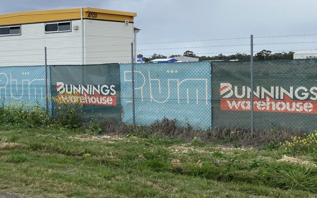Sign of the Bunnings times