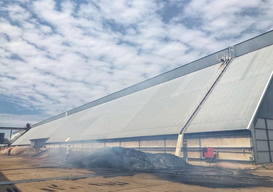 Mechanical fault causes blaze at processing plant