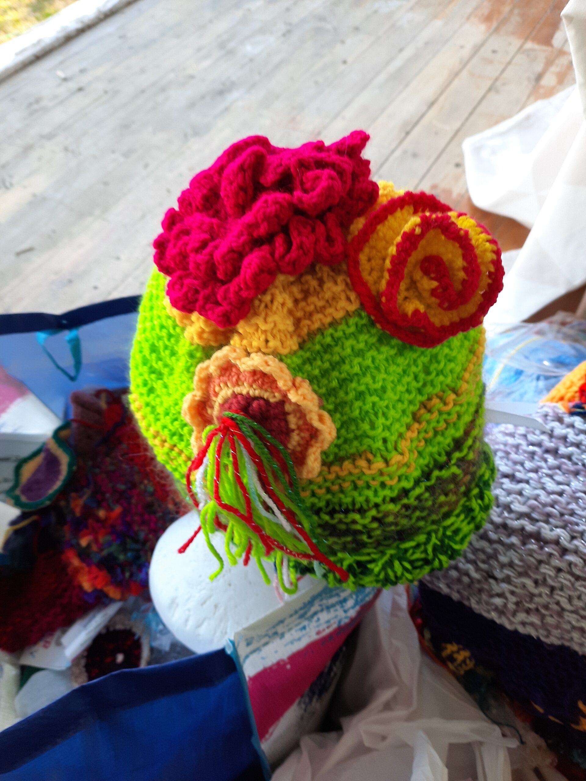 Top view of ‘Floral Bounty’ crafted by Narrabri resident Noeline Kiss.