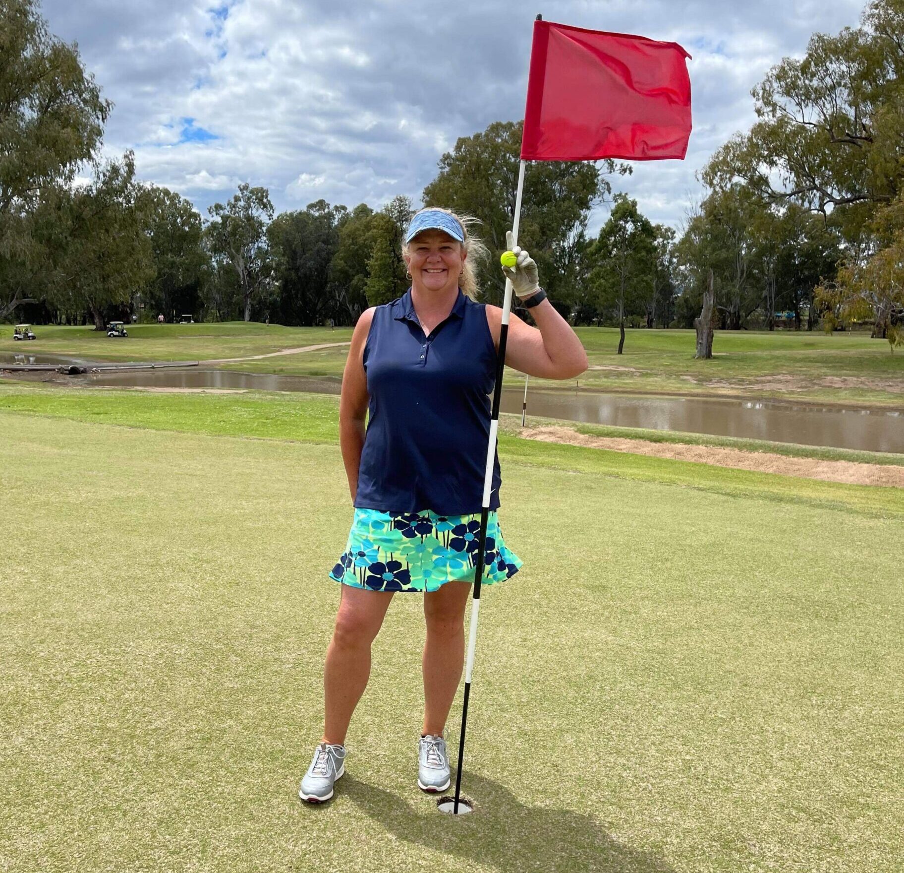 Louise Penberthy celebrates maiden hole in one on Saturday
