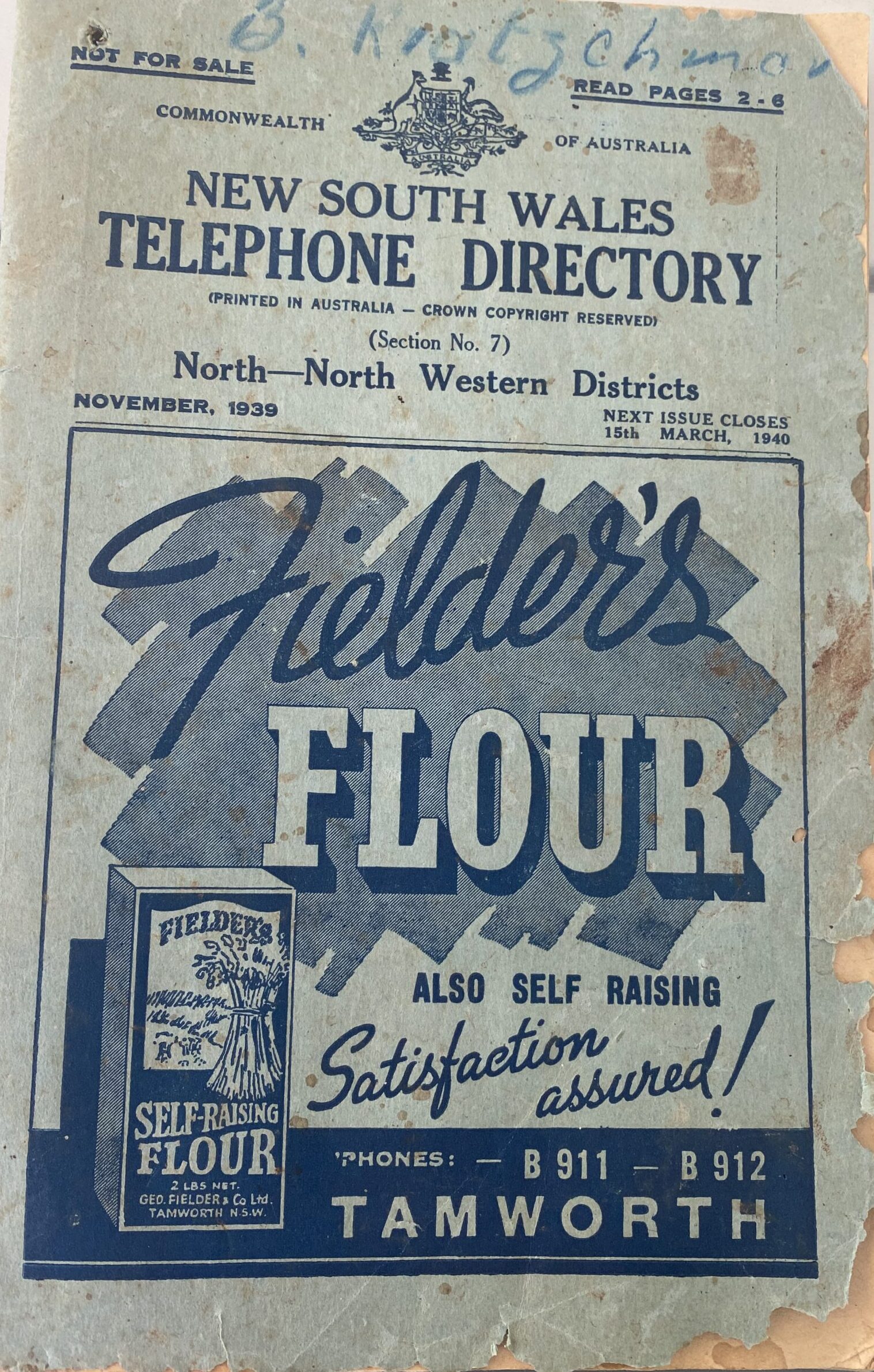 The 1939 directory with a name on top which looks like ‘B. Kratzchanar.’