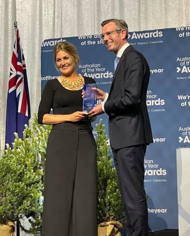 Shanna Whan was named the NSW Local Hero as part of the Australian of the Year Awards. She is pictured with Premier Dominic Perrottet at the awards ceremony held in Sydney earlier this week.
