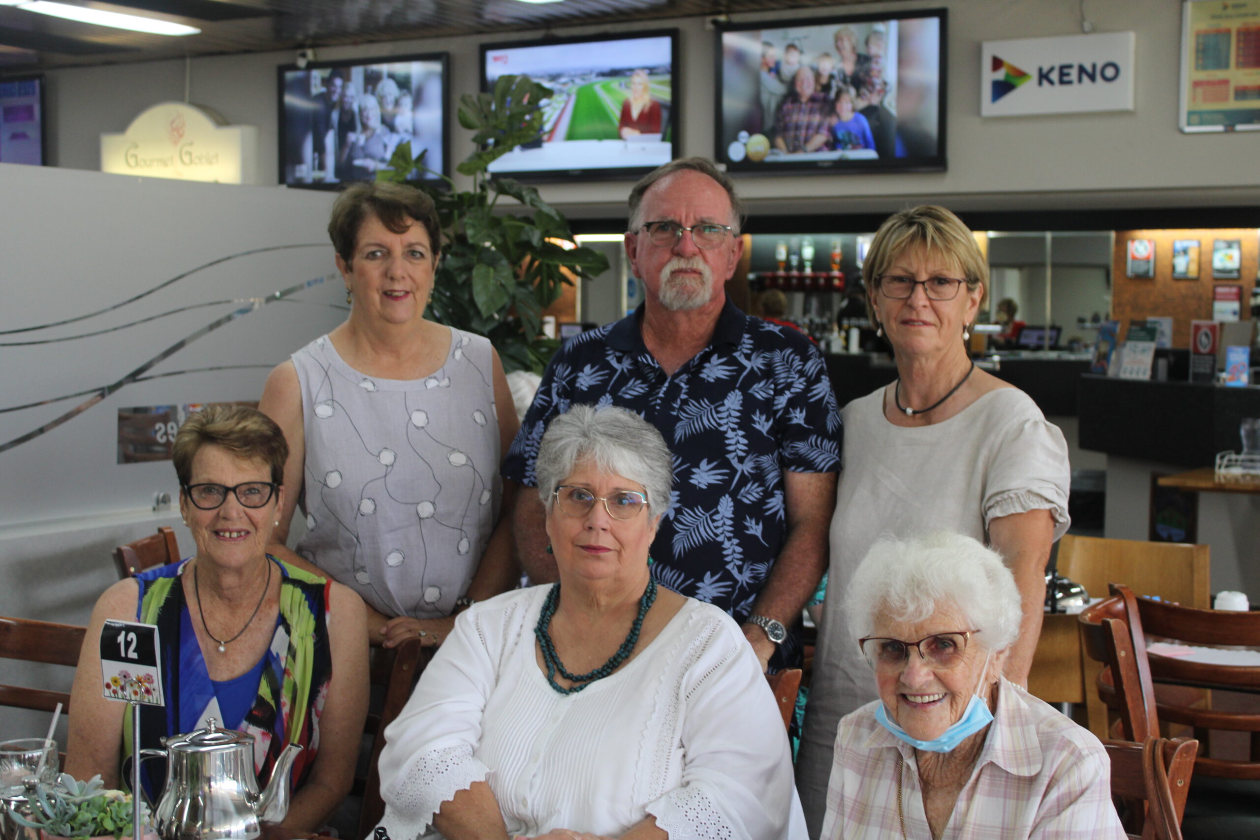 Back, Beth and Francis Drysdale, Shirley Steele, front, Kay Dewson, Sharon Hibbens and Jean Brooks.