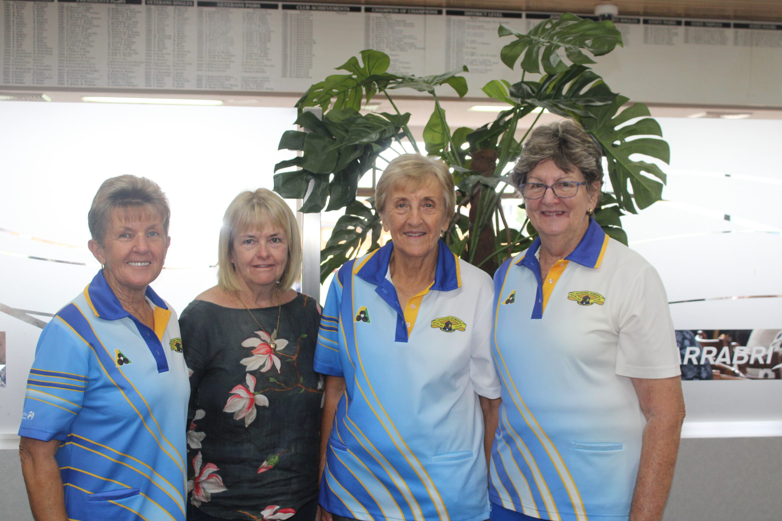 Narrabri Lady Bowlers social committee: Glennis Godden, Leslie Anderson, Di Chessell and Rhonda Welchman.
