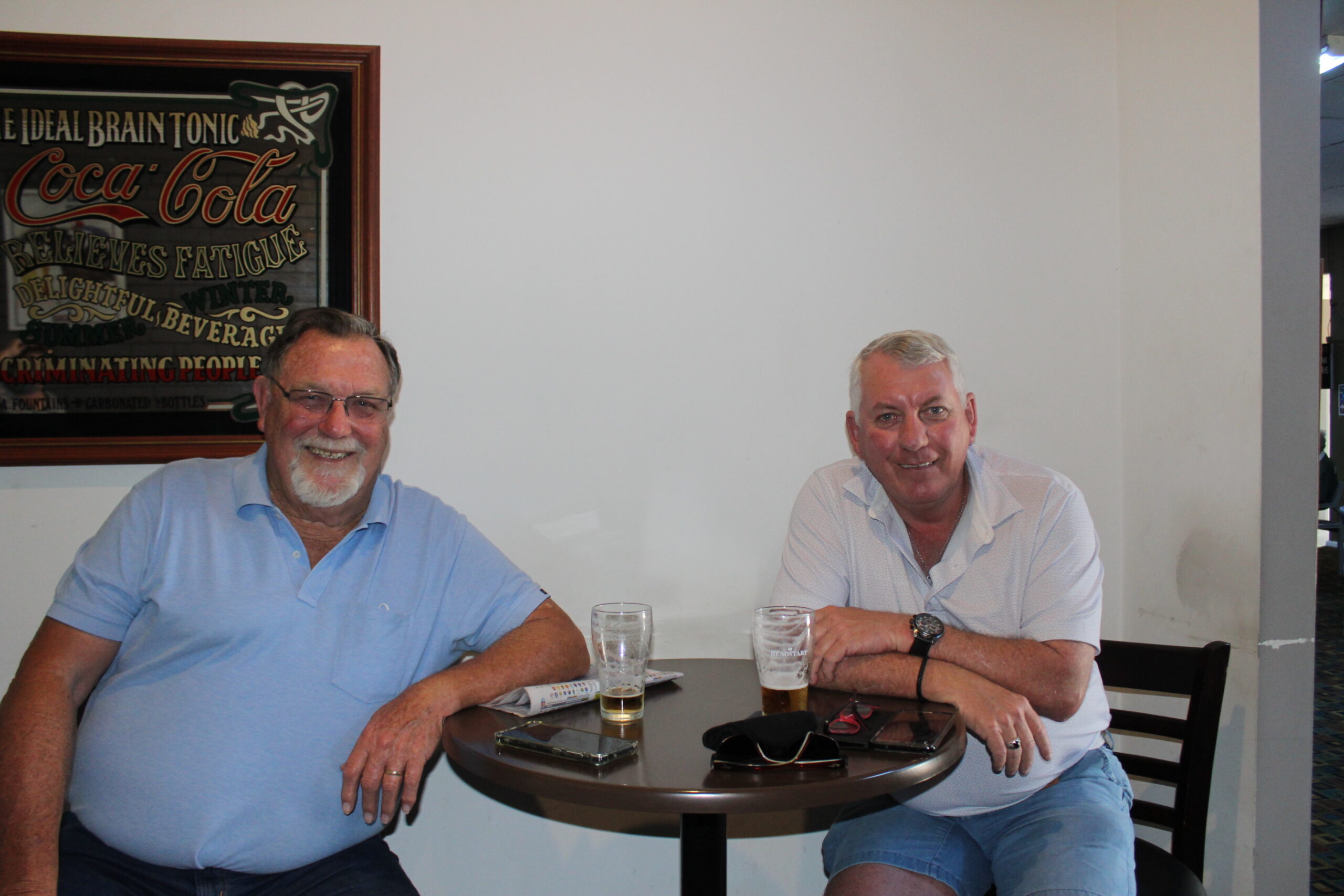 Bill Jackson and Mal Turner at Boggabri RSL Club.