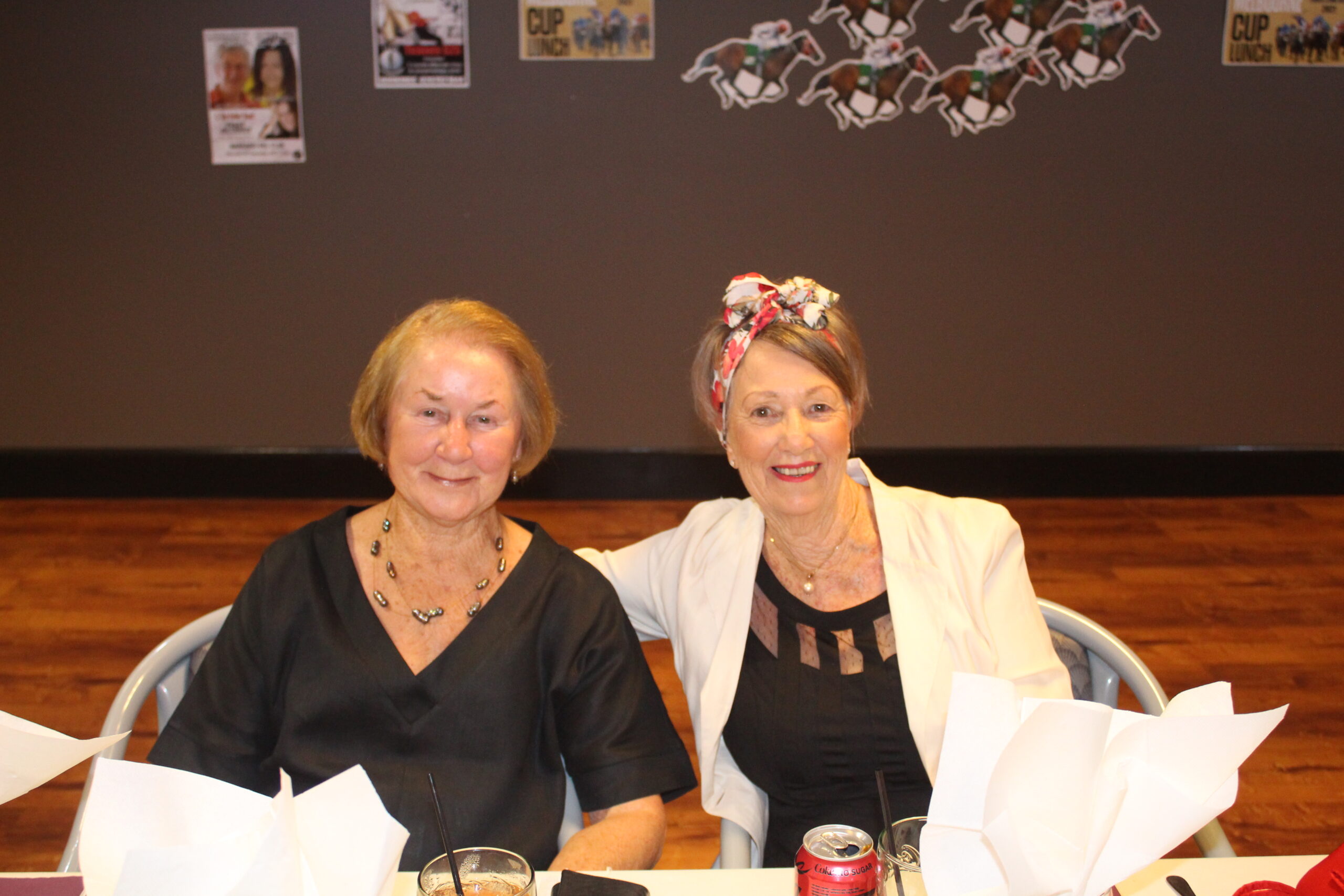 Onus Salmon and Joy Geal enjoying Melbourne Cup at Narrabri RSL Club.