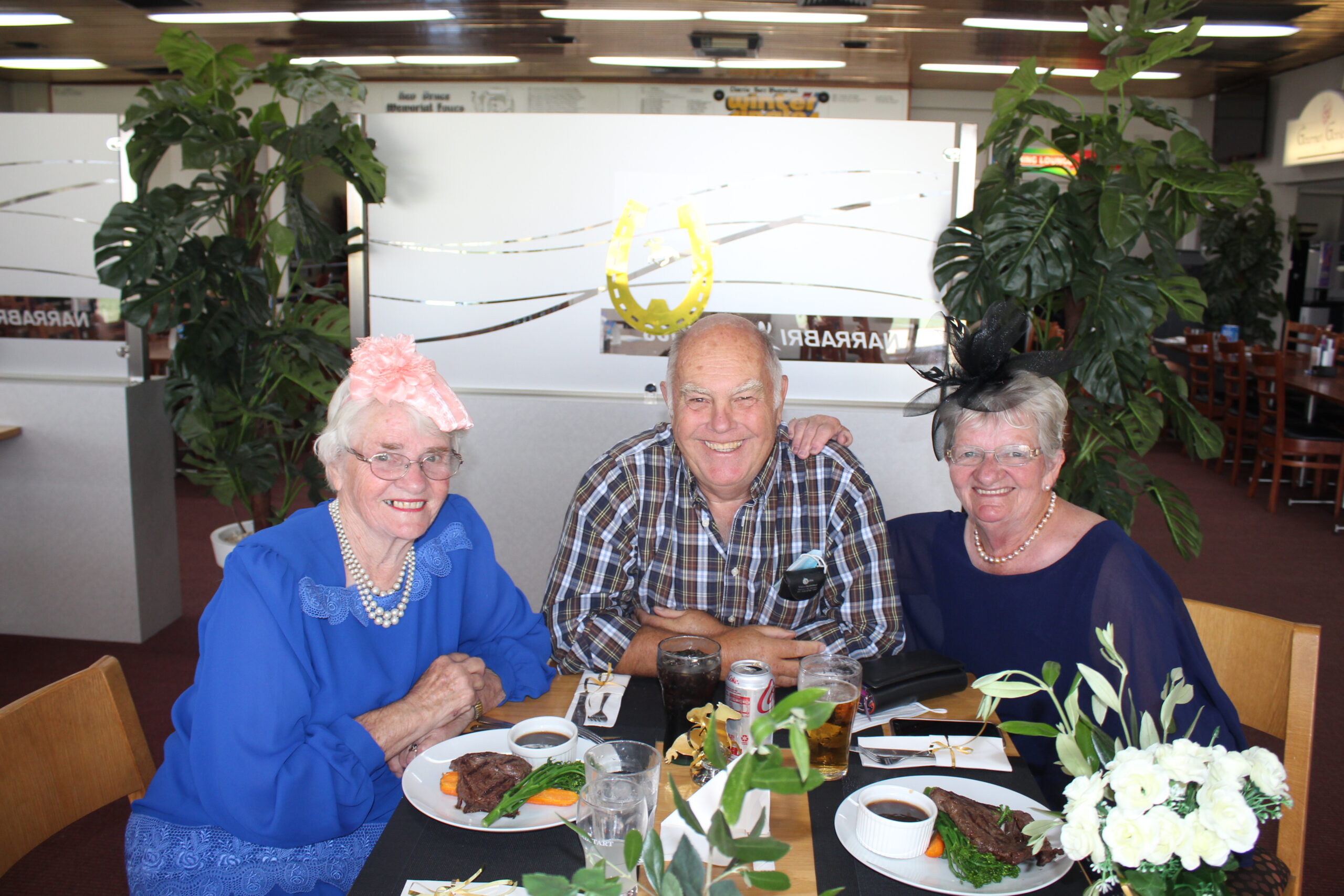 Kathy Wood and Tony and Marie Redman at Narrabri Sporties.