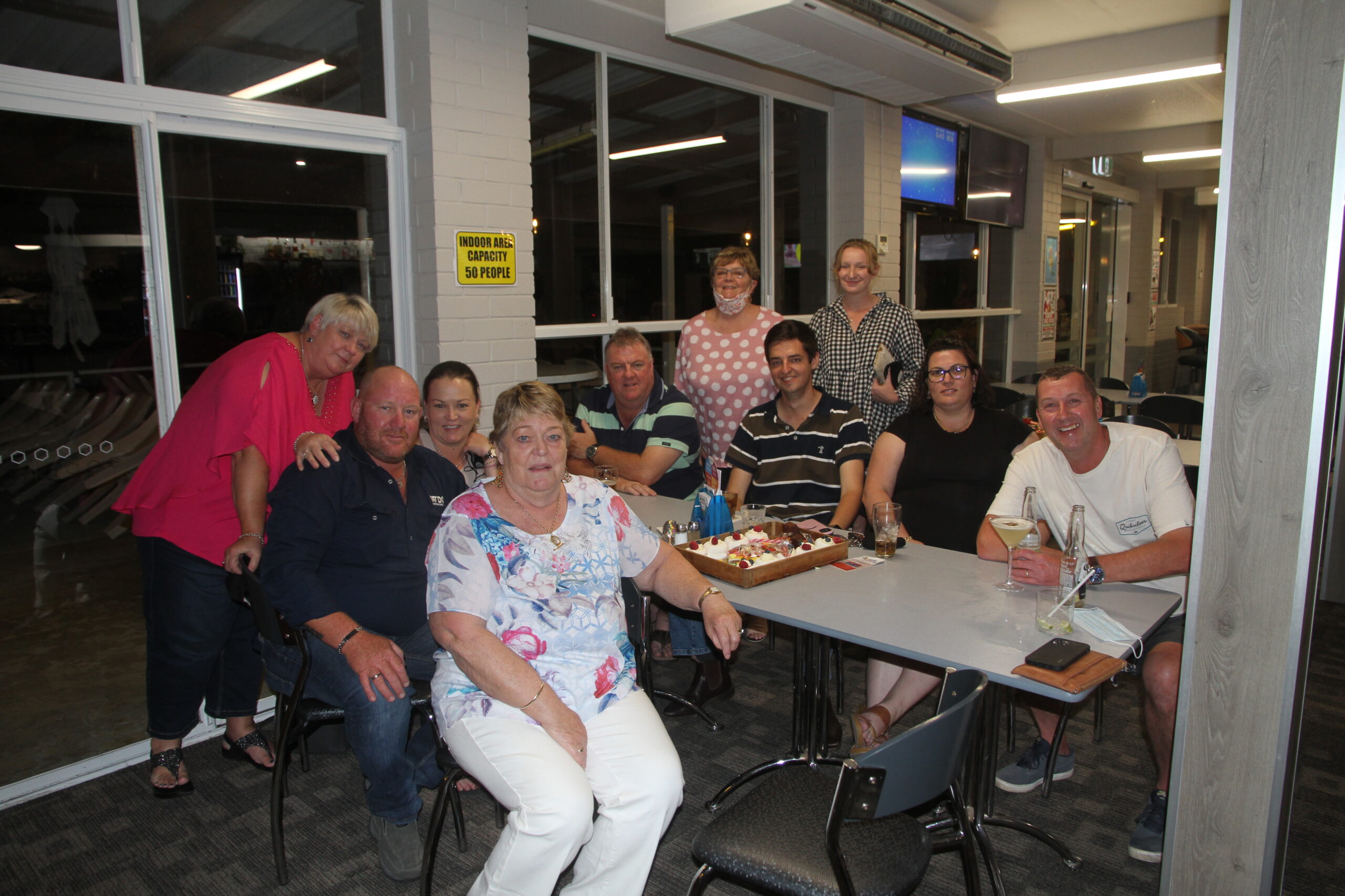 NAB CELEBRATING THEIR CHRISTMAS PARTY: From front, Barb Huggett, Rex and Kara Malone, Tania King, James Pitman, James Whitley, Katie Lovegrove, Anthony Schwager, and standing, Sheryl Ridley, Brandi Megson.