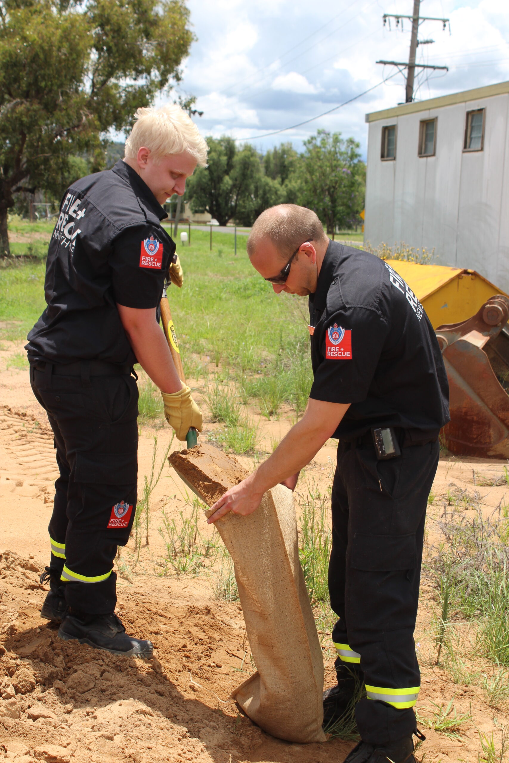 NSW Fire and Rescue members Dean Tomlinson and Andrew McKenzie.