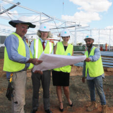 TAKING SHAPE: Steel framework going up at Bunnings development