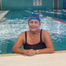 Helen Dugdale swimming laps to support youth mental health service ReachOut