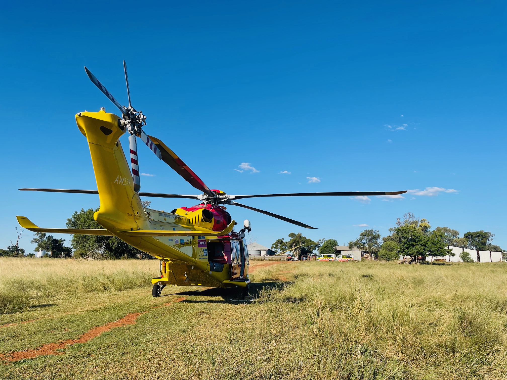 Rescue helicopter tasked to farm vehicle accident