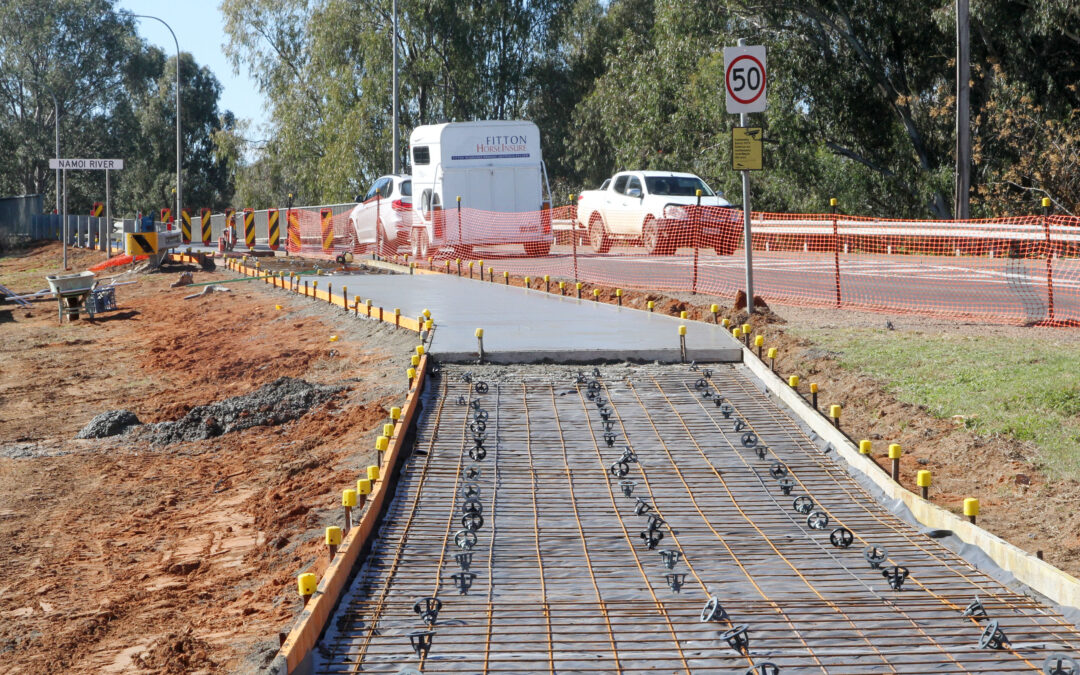 Construction work underway for shared pathway at Dangar Street