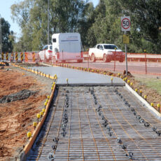 Construction work underway for shared pathway at Dangar Street